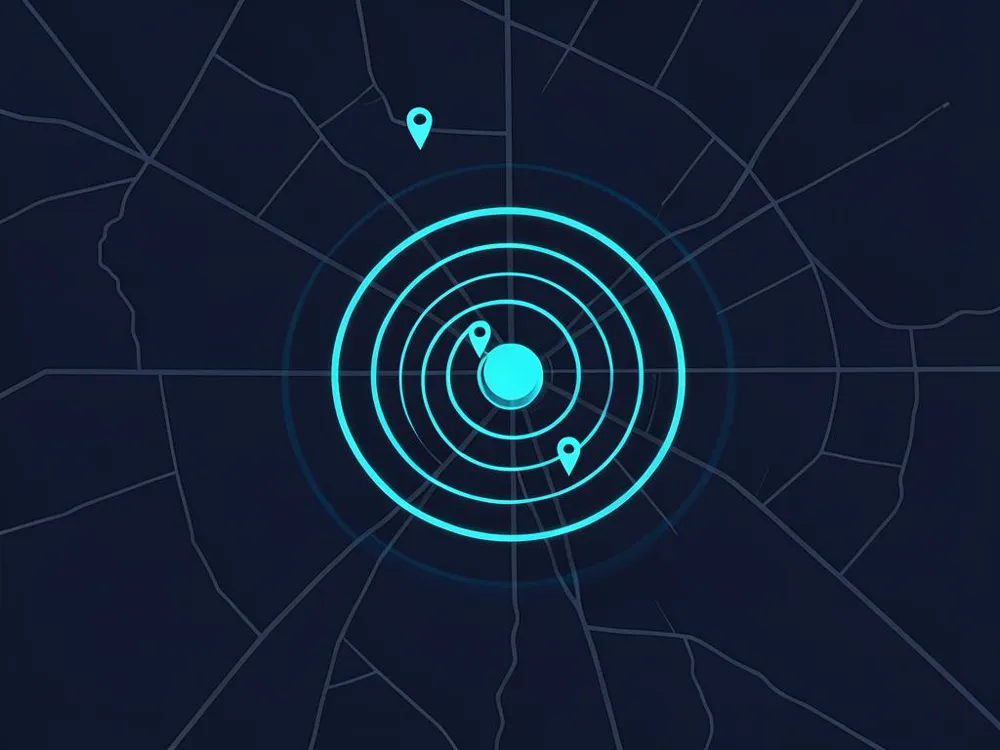 Map of the A1 Plumbing Solutions service area with cyan service-radius rings