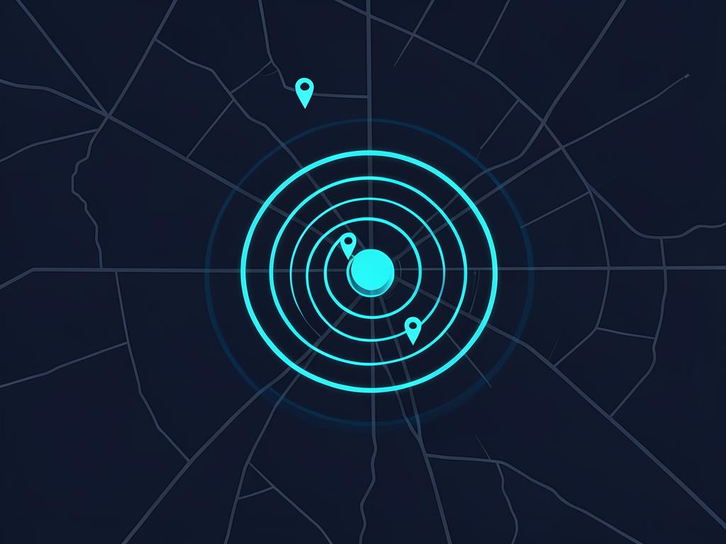 Map of the A1 Plumbing Solutions service area with cyan service-radius rings